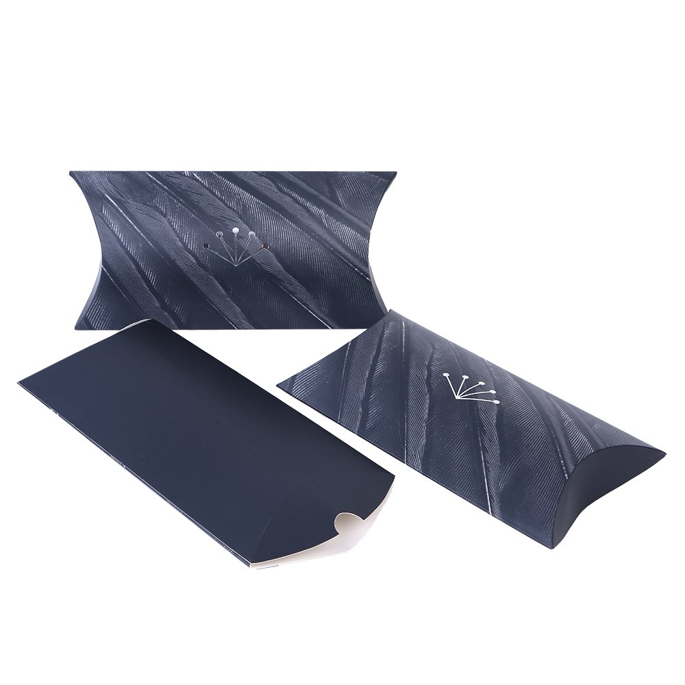 Custom Logo Pillow Boxes 3 bundles hair extension packaging box with handles