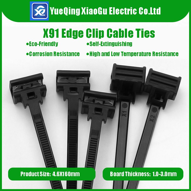 High Quality Self-locking Plastic Nylon Clamp Zip Tie X91 Edge Clip Cable Ties