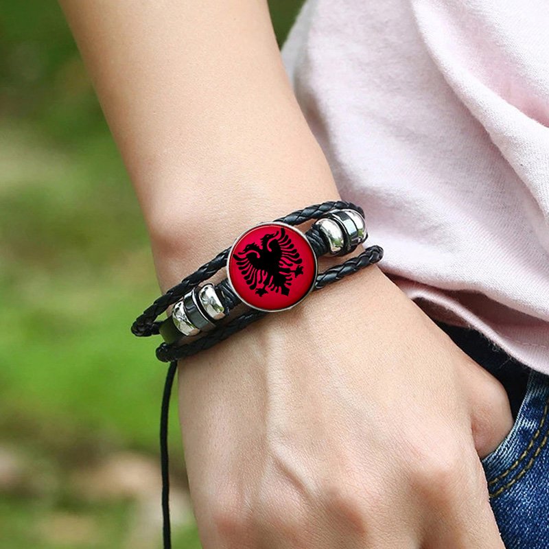 80 Models Albania Flag Map Tie Clip Lapel Pin Ring Brooch Cuff Link Necklace Bracelet Earrings Key Chain Albanian Jewelry Set