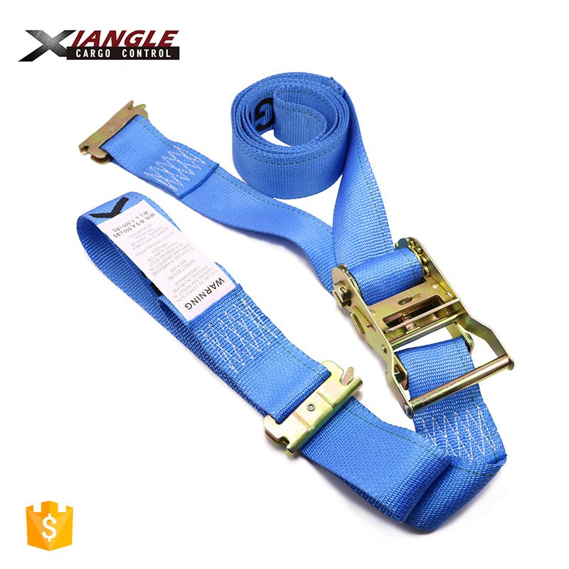 2 inch 4500lbs 50mm Heavy duty polyester e track ratchet tie down strap cargo lashing straps