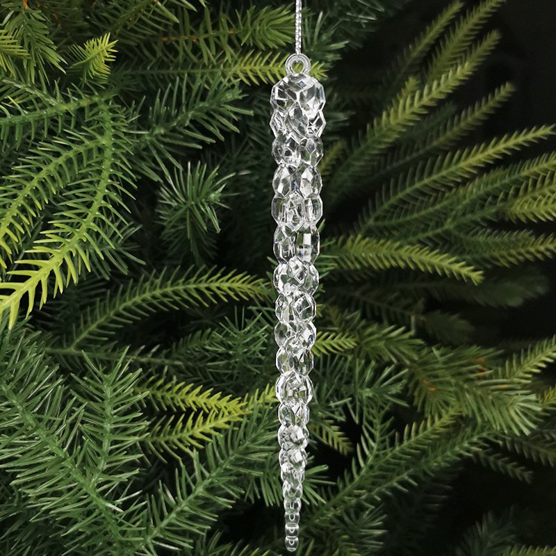 2407 zhikou Acrylic transparent Ice Stick pendant Snow icicles with Christmas ice crystals decorate kindergarten store ornaments