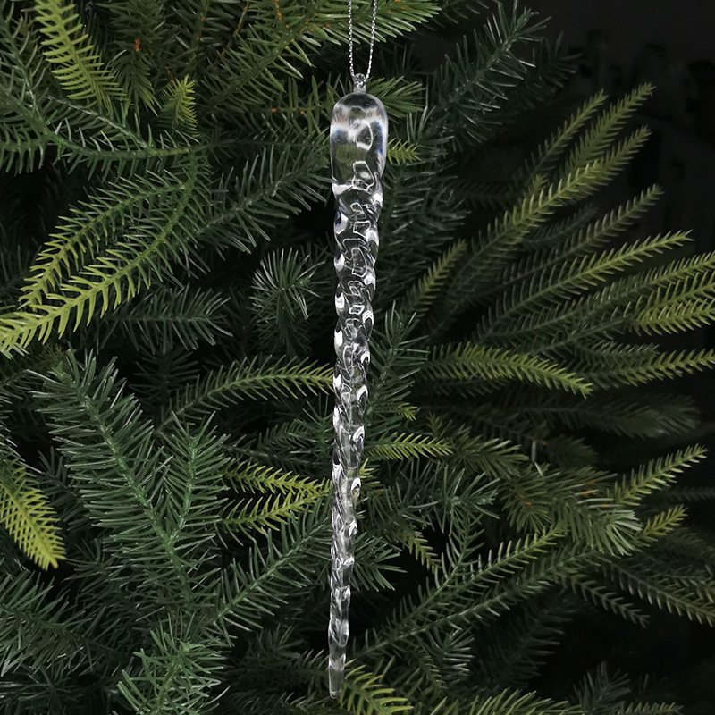 2407 zhikou Acrylic transparent Ice Stick pendant Snow icicles with Christmas ice crystals decorate kindergarten store ornaments