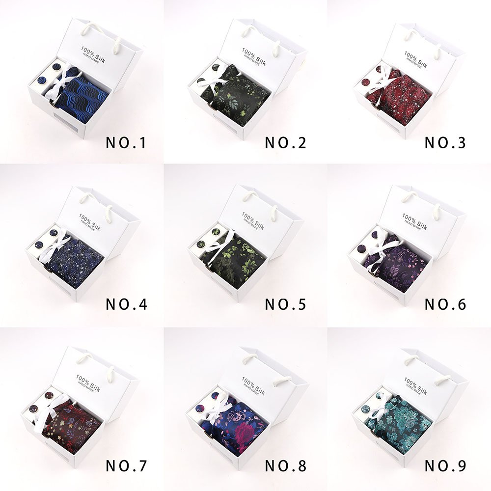 New men's tie square scarf cufflink gift box men's formal business fashion tie