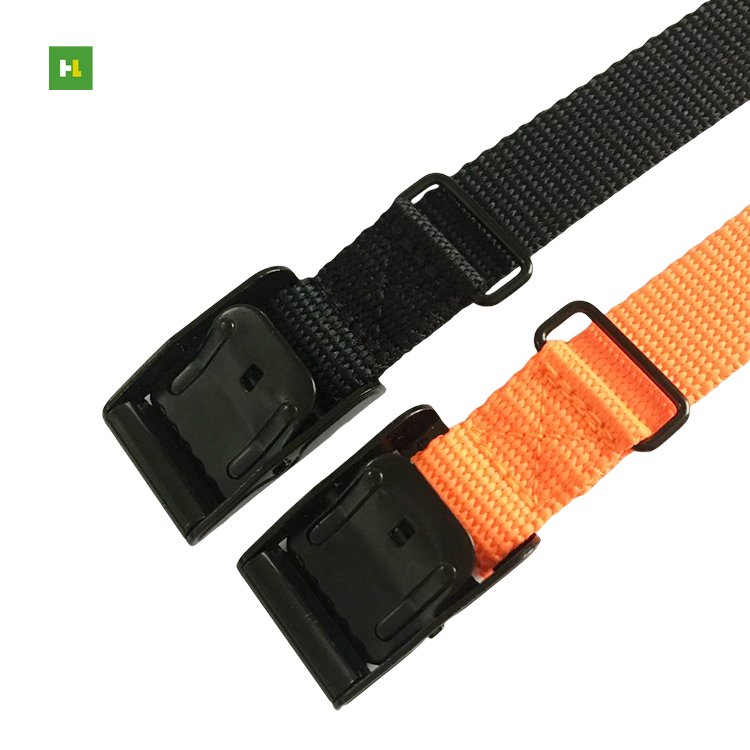 Factory Wholesale 20mm/ 25mm Polyester Belt 140kg Ratchet Cam Locking Buckle Tie Down Strap With Square Ring