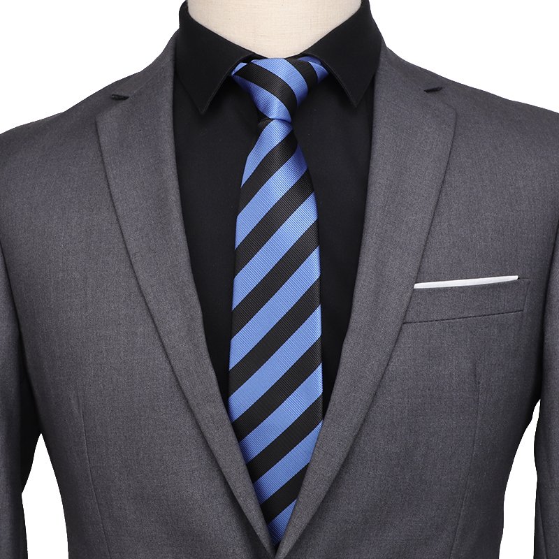Classic Stripe Men Neck Ties Formal Business Tie 7cm Width Jacquard Male Polyester Neckties