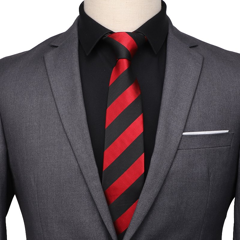 Classic Stripe Men Neck Ties Formal Business Tie 7cm Width Jacquard Male Polyester Neckties