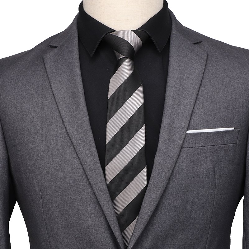 Classic Stripe Men Neck Ties Formal Business Tie 7cm Width Jacquard Male Polyester Neckties