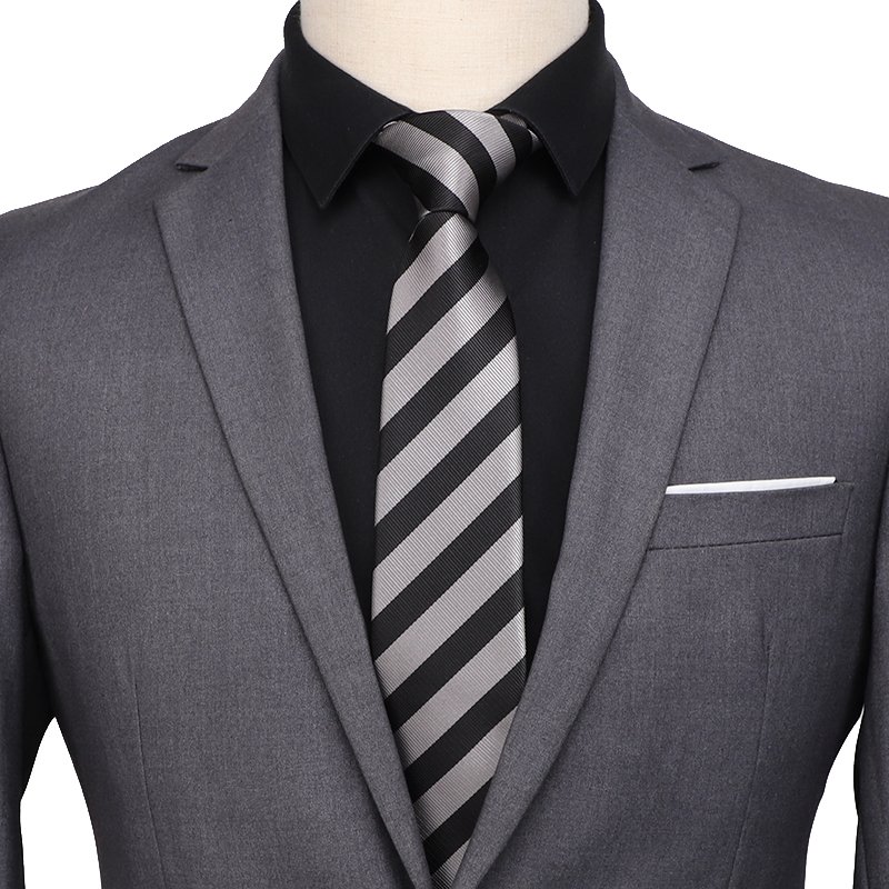 Classic Stripe Men Neck Ties Formal Business Tie 7cm Width Jacquard Male Polyester Neckties