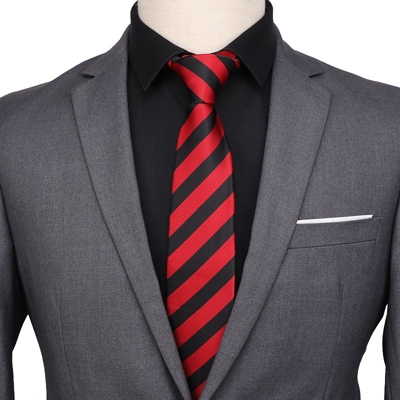 Classic Stripe Men Neck Ties Formal Business Tie 7cm Width Jacquard Male Polyester Neckties