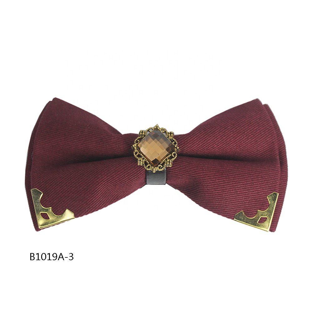 High Quality Handmade Bowtie Solid Color Man Fashion Plain Bow Tie Crysal Cotton Bow Ties