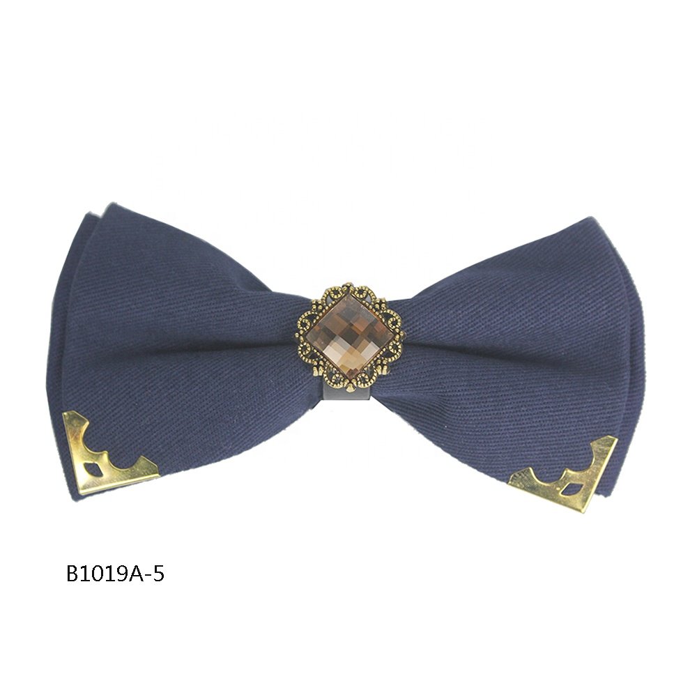 High Quality Handmade Bowtie Solid Color Man Fashion Plain Bow Tie Crysal Cotton Bow Ties