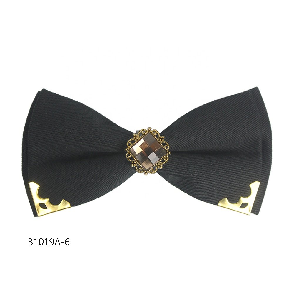 High Quality Handmade Bowtie Solid Color Man Fashion Plain Bow Tie Crysal Cotton Bow Ties