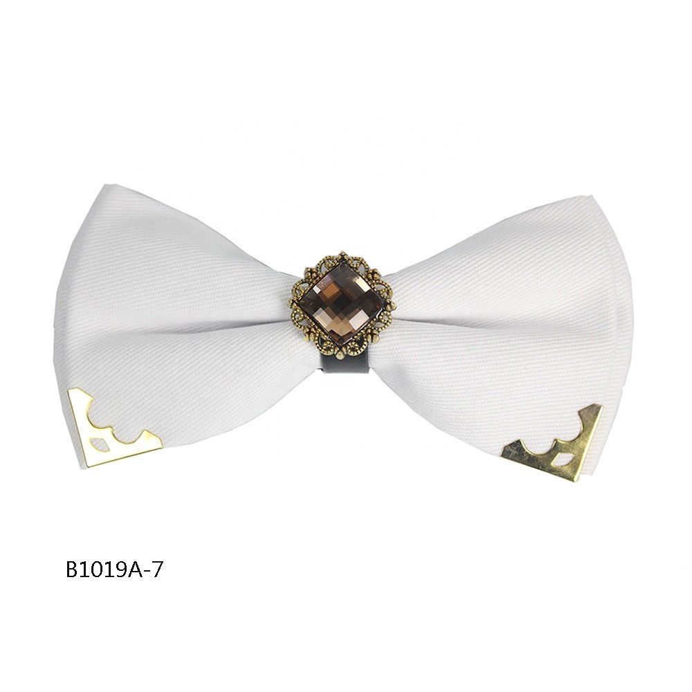 High Quality Handmade Bowtie Solid Color Man Fashion Plain Bow Tie Crysal Cotton Bow Ties