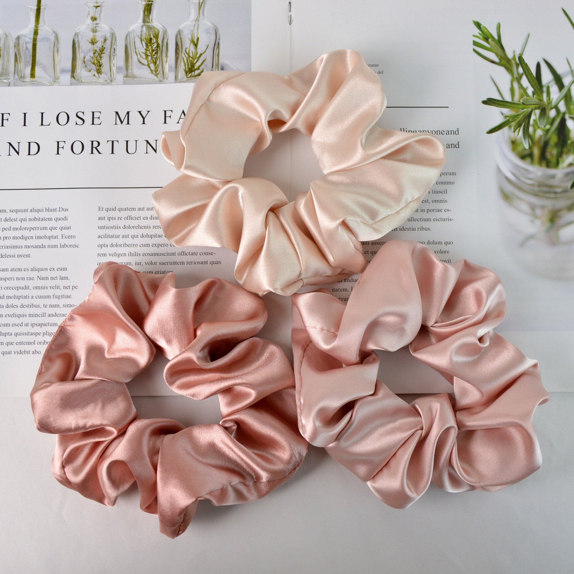 Luxury Hot Sale 5cm High Quality Smooth and High Elasticity Hair Ties Hair Band Silk Satin Scrunchies