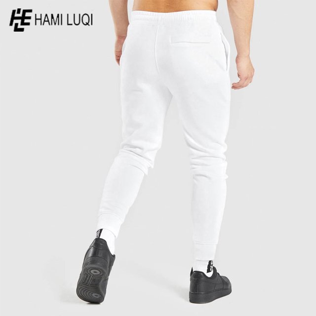 Fitness gym casual custom logo Men's Pants & Trousers plain colors white sweatpants joggers pants printed men sweatpants