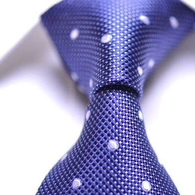 White Polka Dot Jacquard Woven Classic Silk Tie for Men Necktie