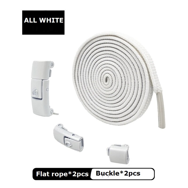 Flat elastic no tie metal press lock lazy attraction shoelaces for kids men women