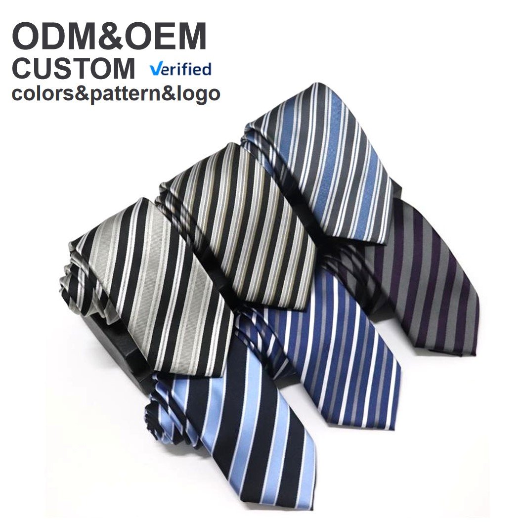 Wholesale Lot 6 PCS Classic Gigt-worthy Men's Striped Patterned Silk Tie Necktie Woven Jacquard Fashionable Neck Ties for Gift