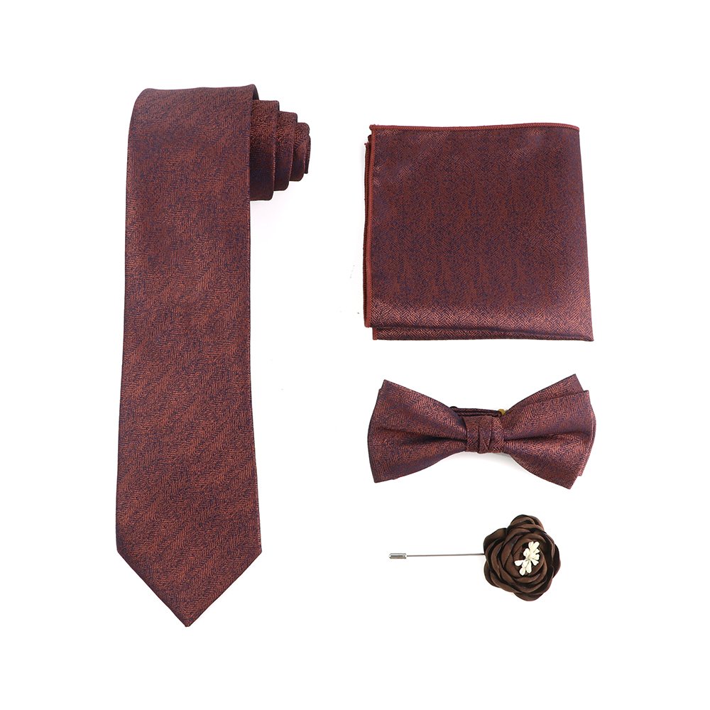 8 cm men's tie square scarf bow tie corsage four-piece set classic simple tie gift set
