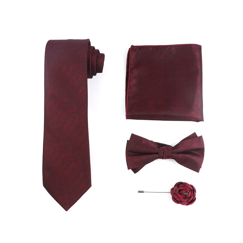 8 cm men's tie square scarf bow tie corsage four-piece set classic simple tie gift set