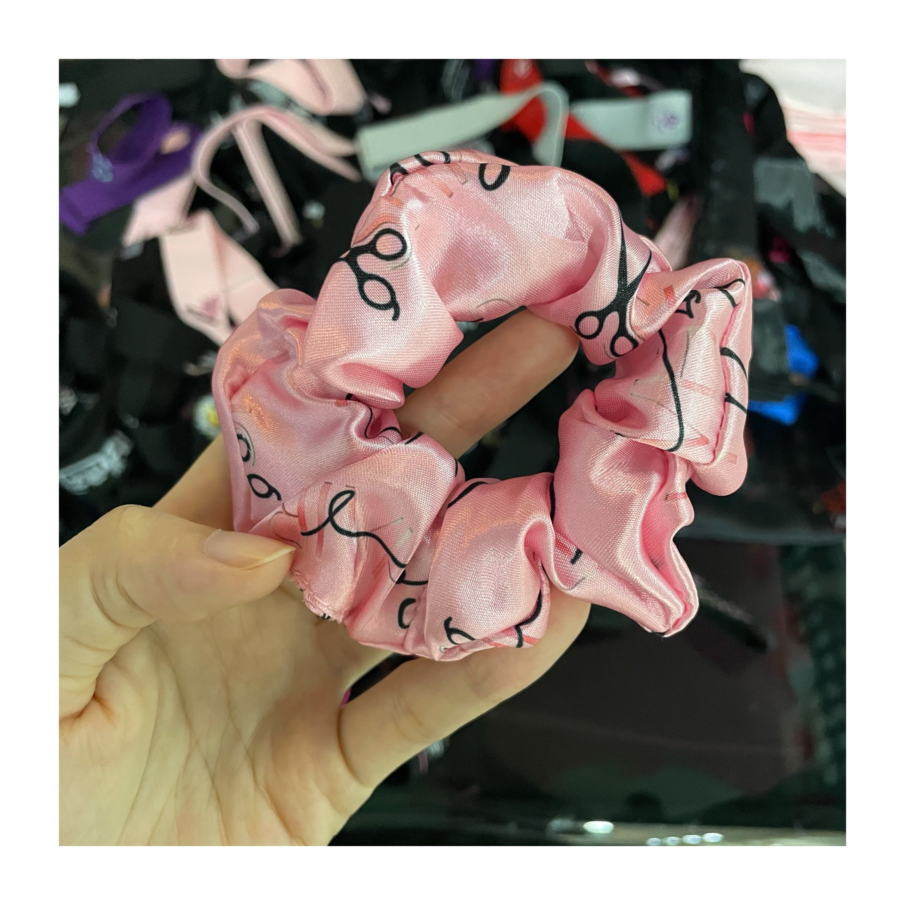 Wholesale hair scrunchies accessories for girls satin silk elastic hair tie bands