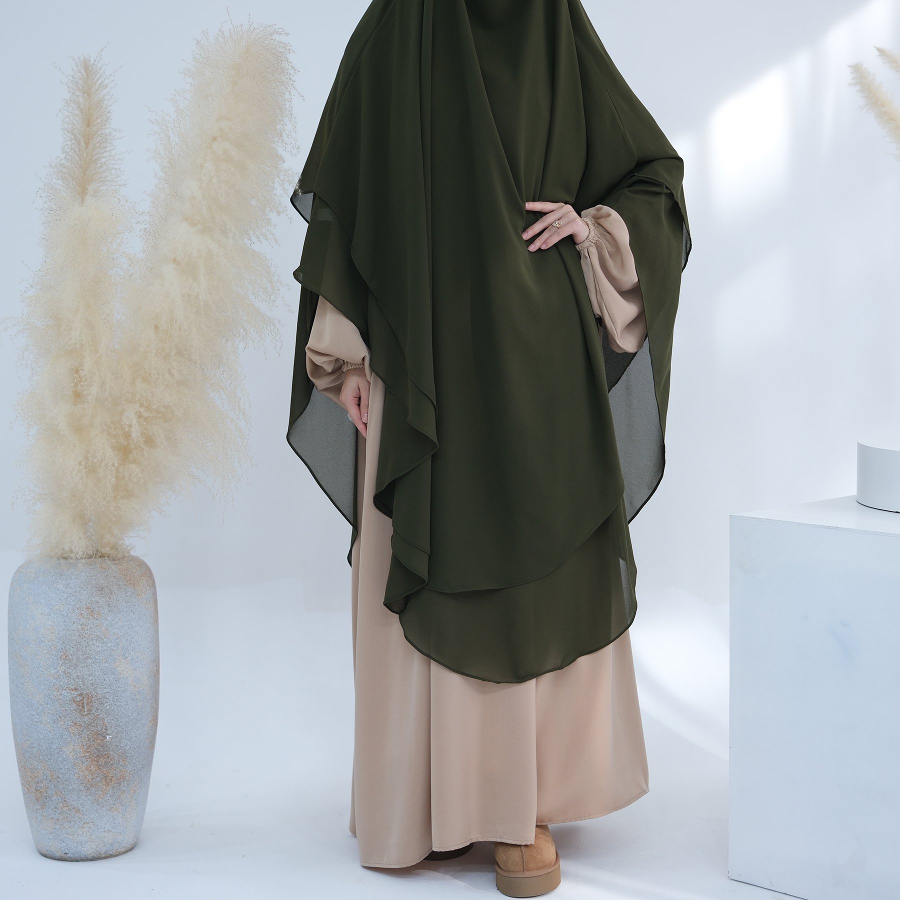 2025 Chador New Turkey Overhead Tie Back Plain Prayer Scarf Muslim Women Hijab 2 Layers Long Niqab Chiffon Khimar