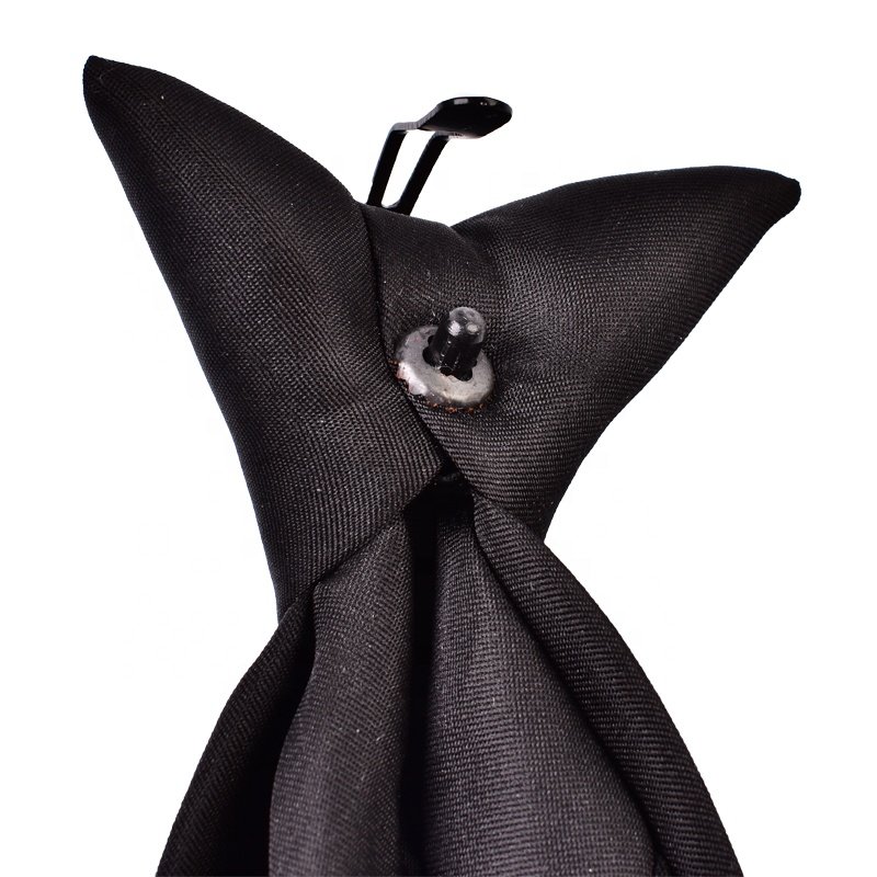 wholesale high quality hand made custom logo clip on polyester neck ties for school