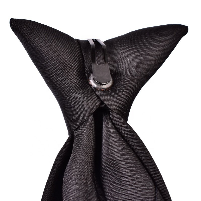 wholesale high quality hand made custom logo clip on polyester neck ties for school