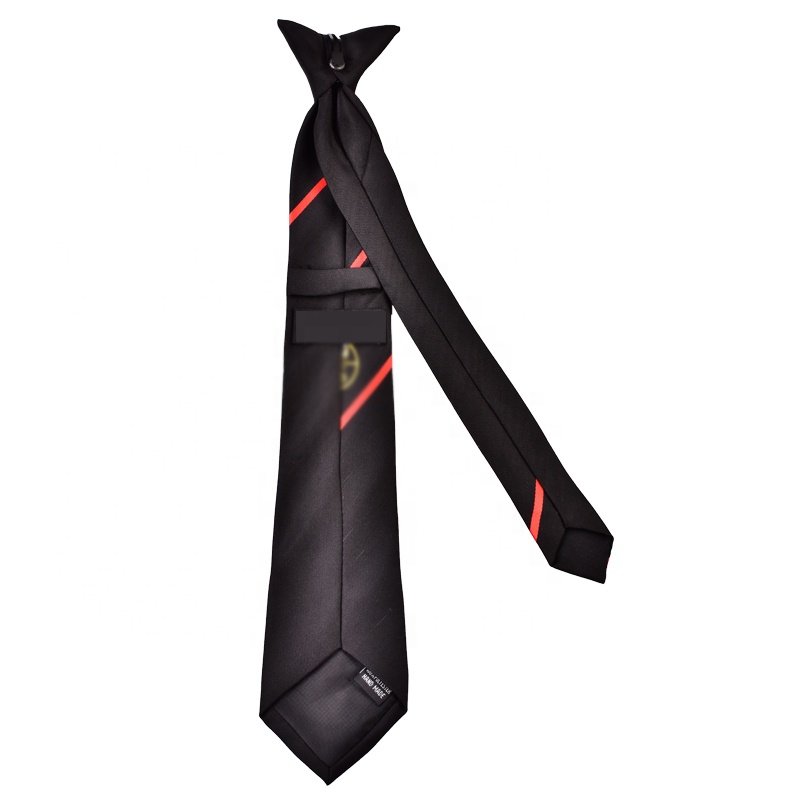 wholesale high quality hand made custom logo clip on polyester neck ties for school