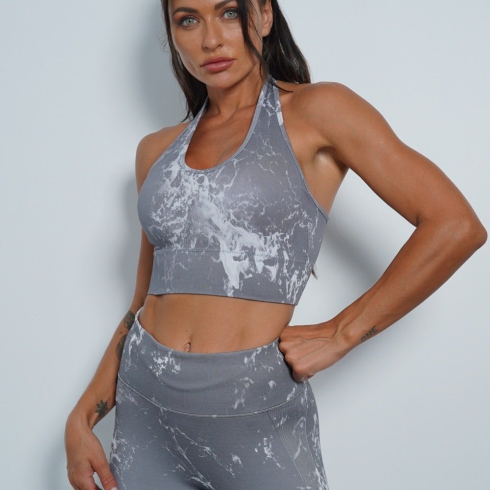 New Fashion OEM/ODM Apparel Push Up Tie Died Running Sports Bra Print Gym Sports Yoga Training Bra For Women