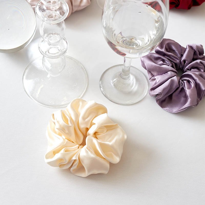 New Arrival Multi Color 22momme 100% Silk Scrunchies Hair Tie