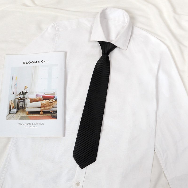Black tie men zip lazy free jk long and short preppy student hand hit women