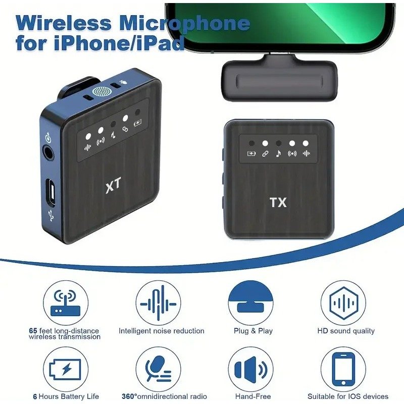 X1 Professional Wireless Lapel Microphone with Tie Clip - High-Quality