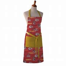 Kansas City Chiefs Apron Chef Hat Set Full Color Universal Size Tie Back Grilling Tailgate BBQ Cooking Host
