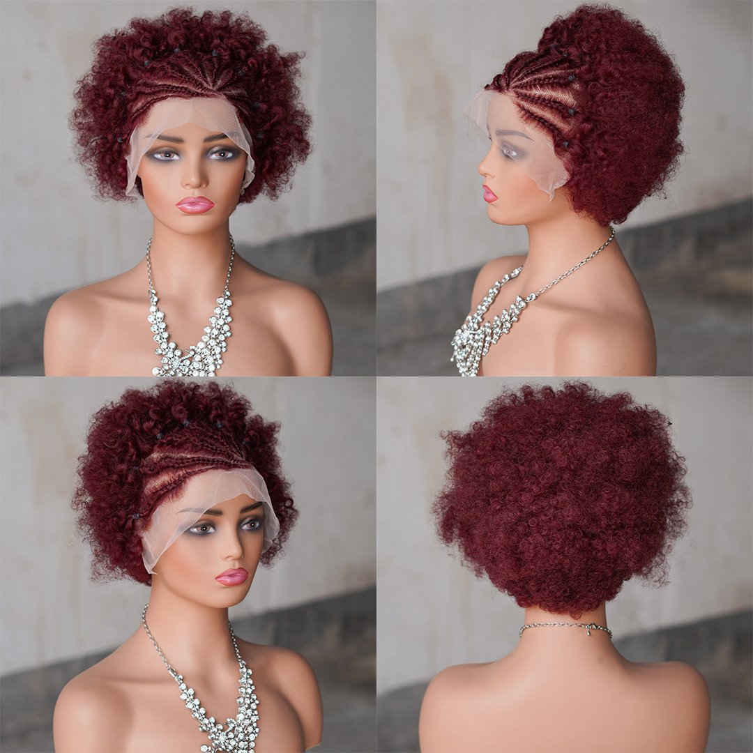 Wholesale Glueless Braid Wigs Natural 100 Virgin Human Hair Lace Front Wig, Transparent 13x4 Lace Braided Wigs For Black Women