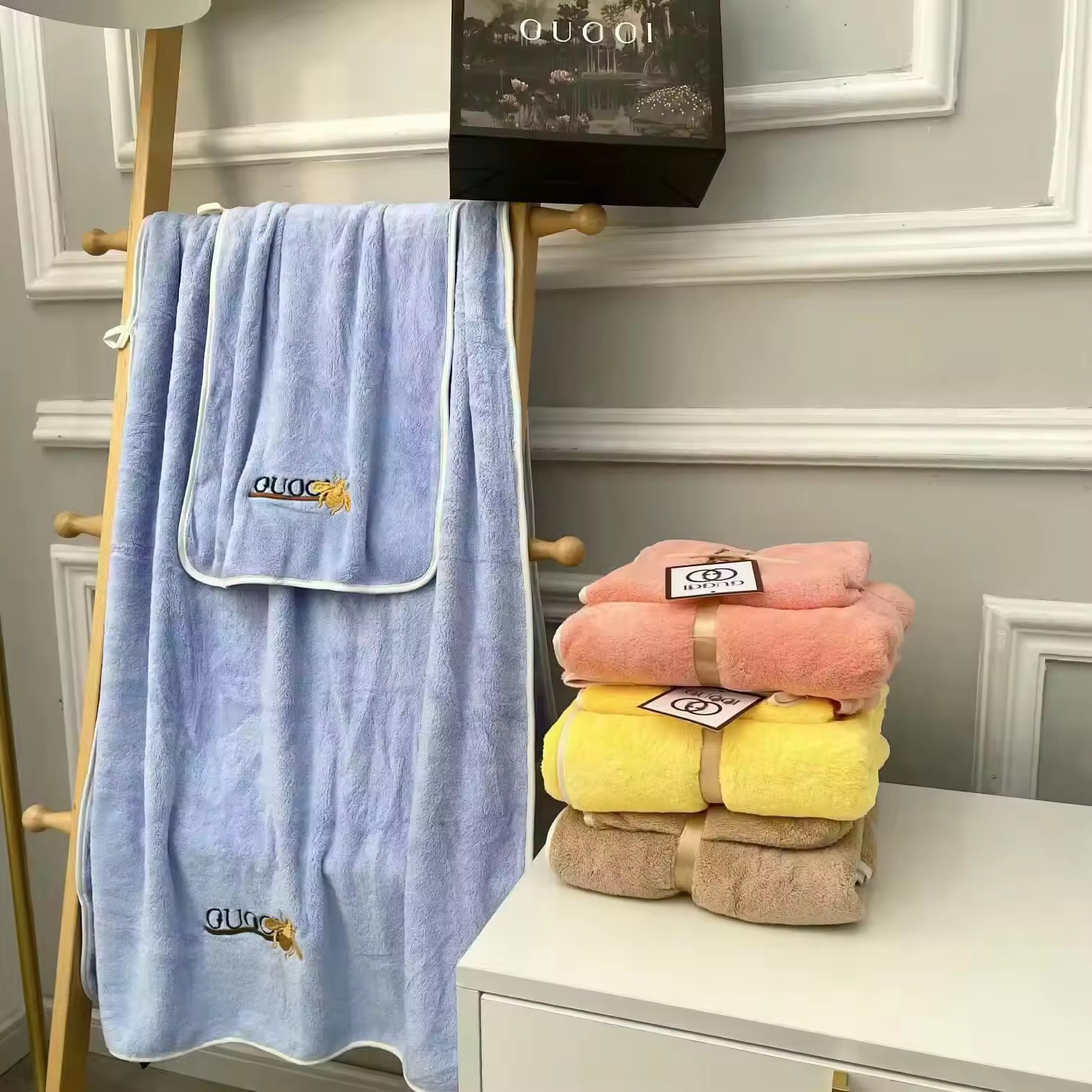 wholesale High Quality Soft Comfortable Big Brand Luxury Cotton Towels Gift Set for Bathroom