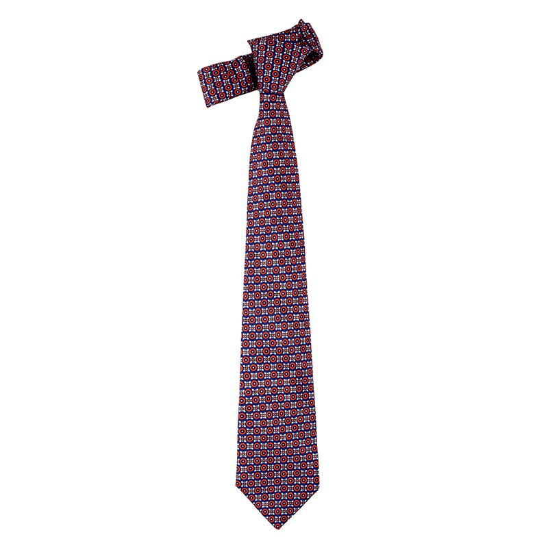Manufacturer Wholesale Latest Design Men's Print Silk Ties High Quality Circle Pattern Neckties For Men Customized