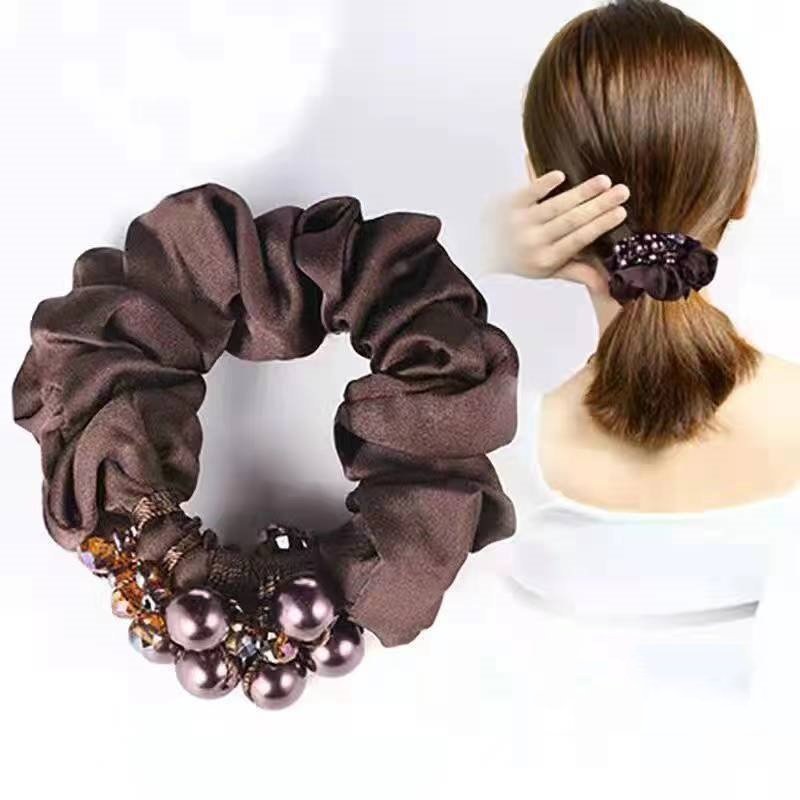 Wholesale Scrunchies Hair Accessories Band Ties Bracelet Ponytail Holders Rhinestone Scrunchie Crystal Diamond Hair Flowers