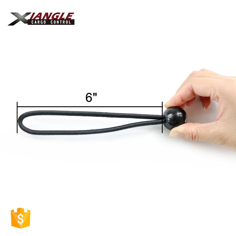 25pk mini bungee cord 6" high strength polyester elastic black rubber ball bungee cord with ball for outdoor tarp tie down