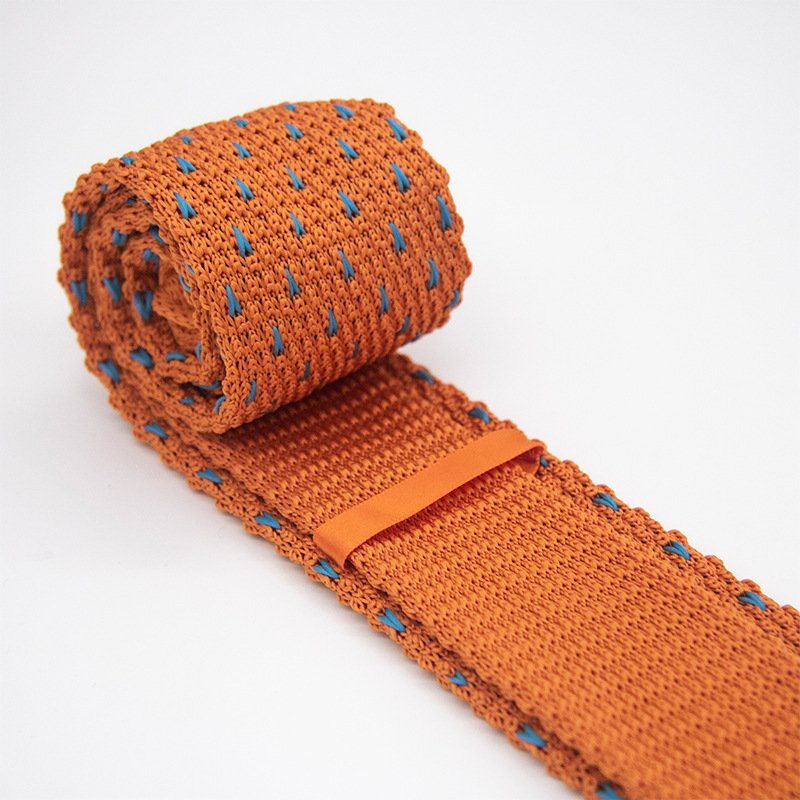 Men's Supper Skinny Colorful Knit Tie Star Point Knitted Leisure Striped Tie