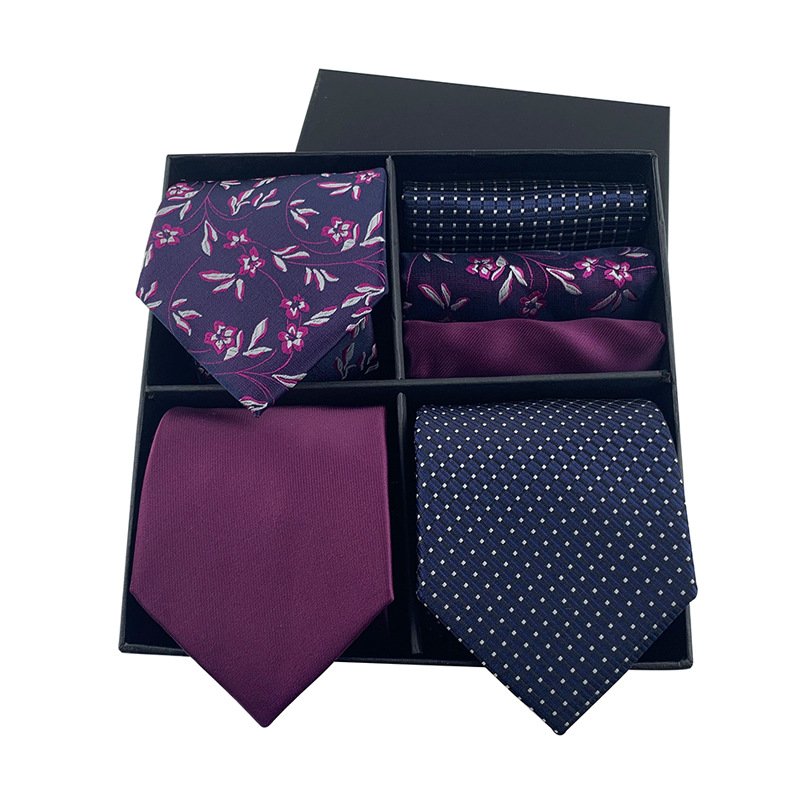 Wholesale cheap corbata para hombres business men suit tie gift set neck ties and pocket square neckties for men with box