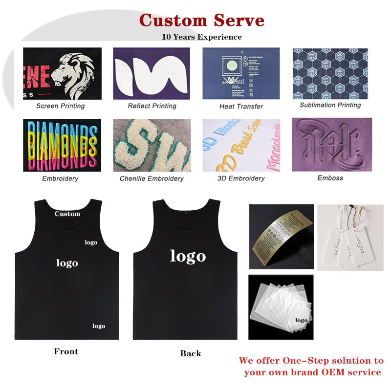 Oem Printing Embroidery 100 Cotton Tank Top Men Sleeveless Tshirt Vest Summer Breathable Blank Singlet