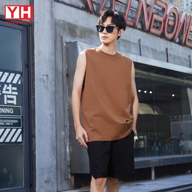 Oem Printing Embroidery 100 Cotton Tank Top Men Sleeveless Tshirt Vest Summer Breathable Blank Singlet