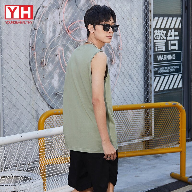 Oem Printing Embroidery 100 Cotton Tank Top Men Sleeveless Tshirt Vest Summer Breathable Blank Singlet