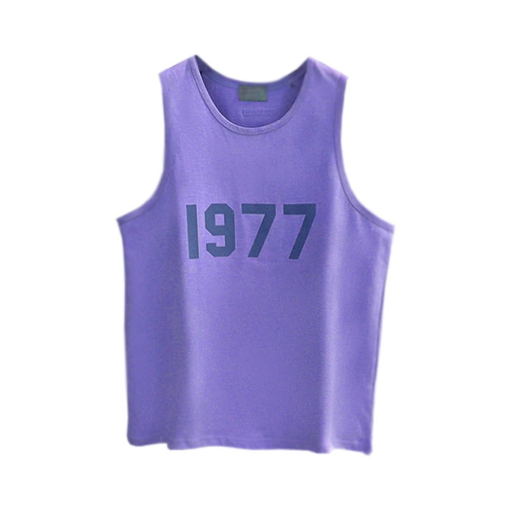 Men's Summer Sleeveless Breathable Shirt Vest Flocking Logo Loose Sport Vest Tops Unisex Workout Training Singlet