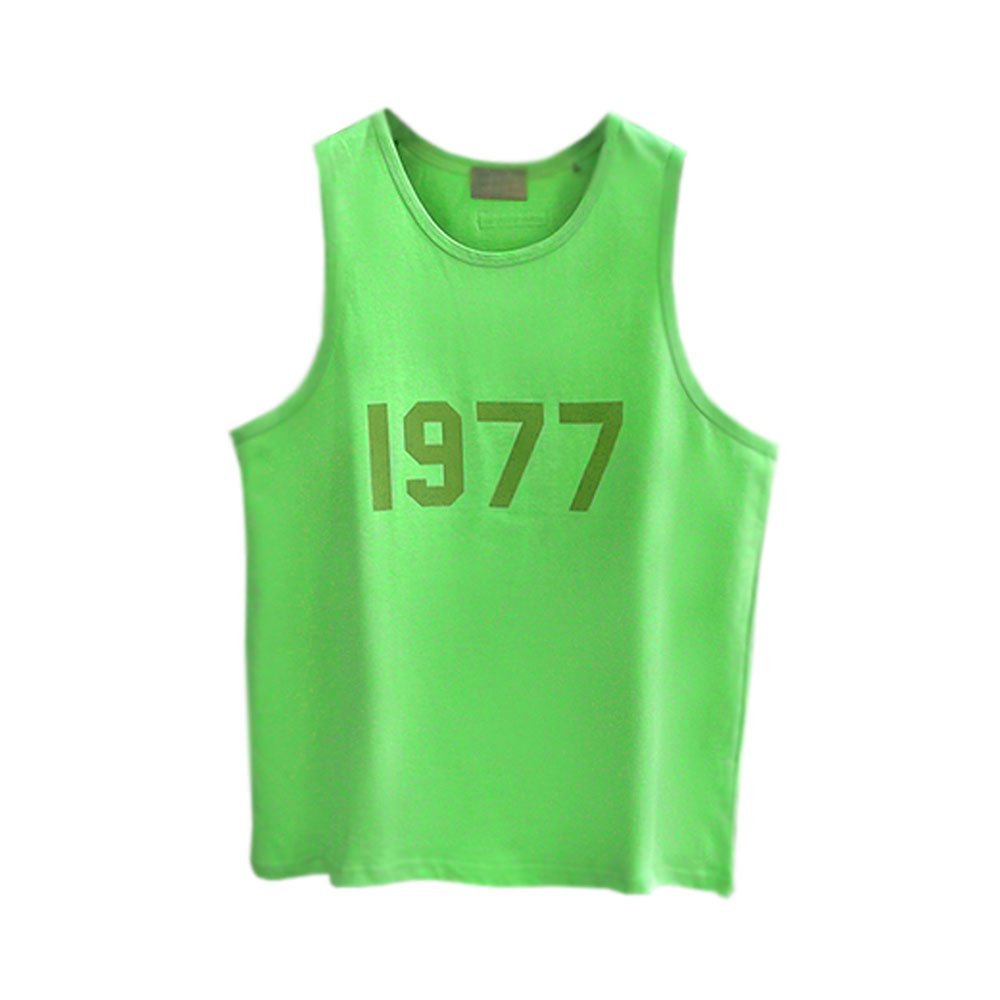 Men's Summer Sleeveless Breathable Shirt Vest Flocking Logo Loose Sport Vest Tops Unisex Workout Training Singlet