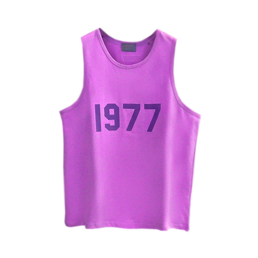 Men's Summer Sleeveless Breathable Shirt Vest Flocking Logo Loose Sport Vest Tops Unisex Workout Training Singlet
