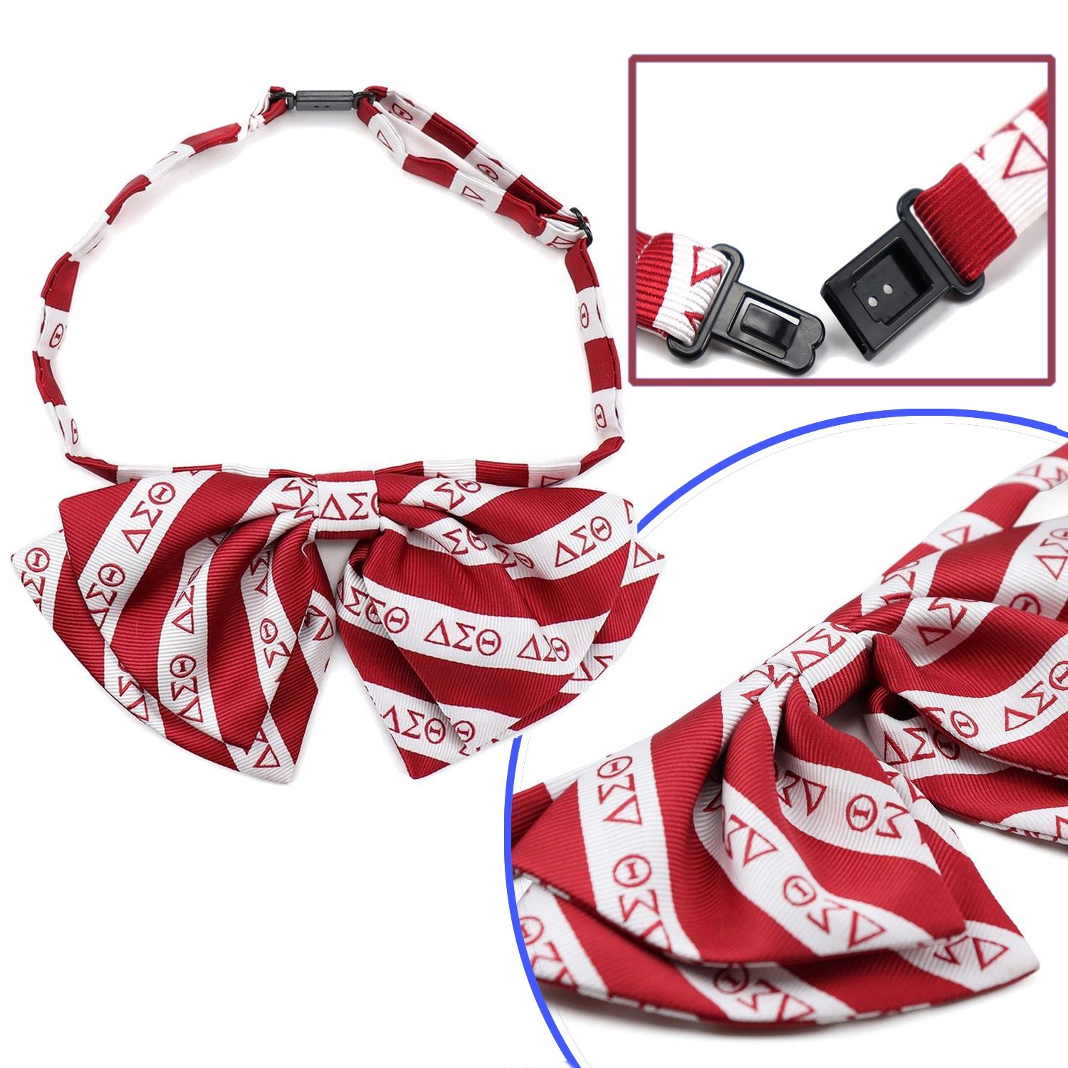 Fashion Sigma gamma rho Striped Sorority Bow Tie Adjustable Polyester Woven Bowties