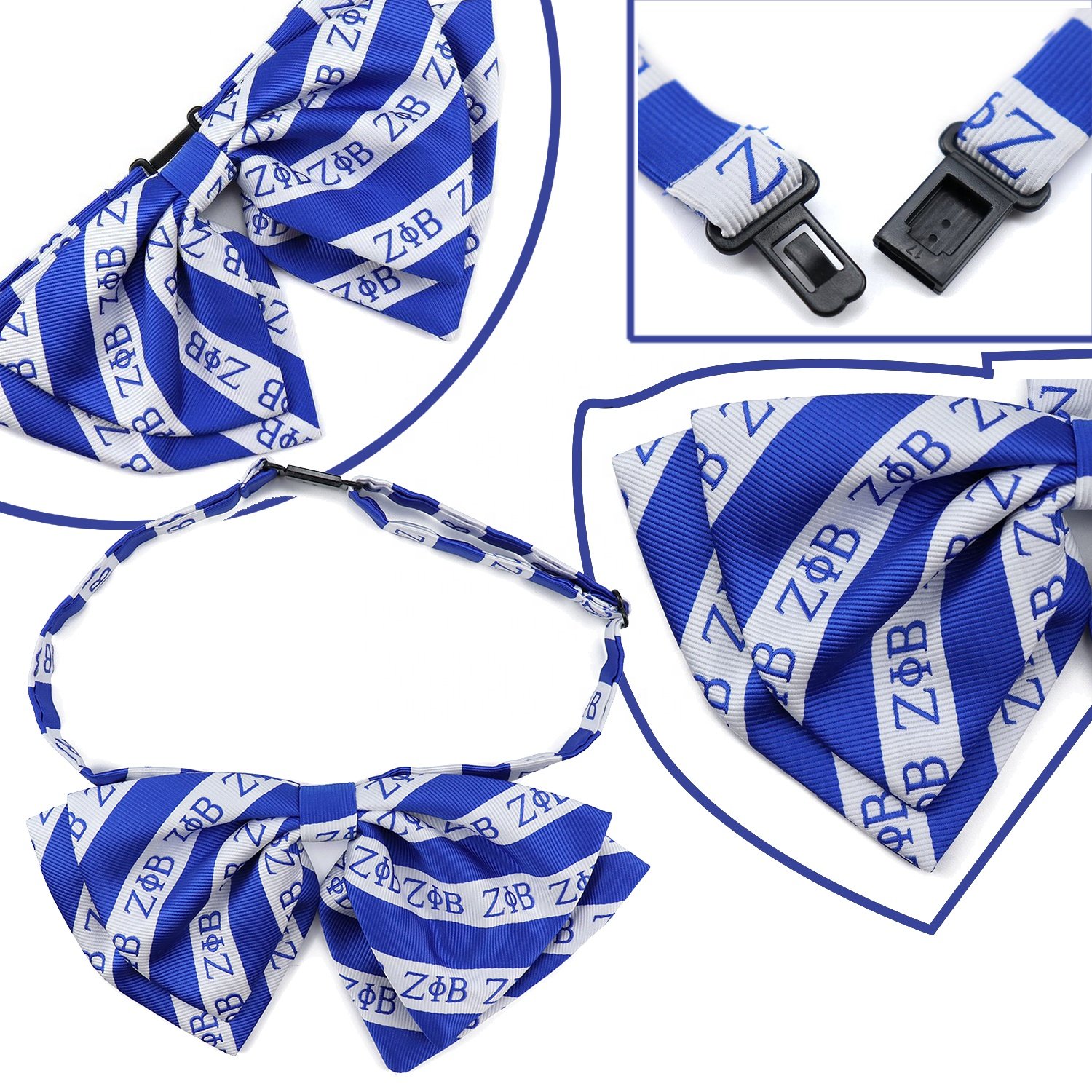 Fashion Sigma gamma rho Striped Sorority Bow Tie Adjustable Polyester Woven Bowties