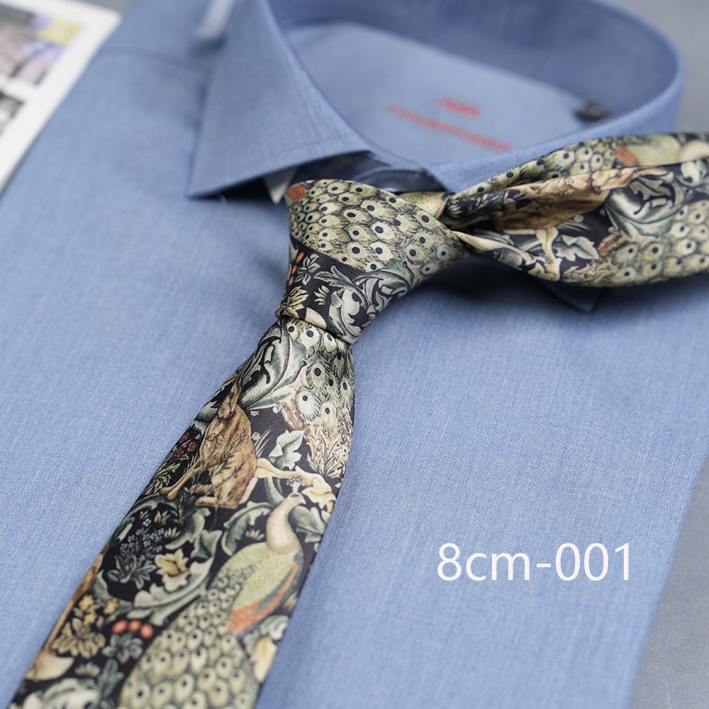 Men Suits Accessory Wedding Necktie Polyester Fabric Hand Made 8cm Wide Fashion Casual Retro Print Ties